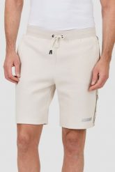 GUESS Beżowe męskie spodenki Mickey Cuff Pant, Rozmiar M. Brązowe szorty Guess, l, z aplikacjami. W wyprzedaży za 199.99 zł.