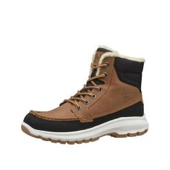 Buty trekkingowe Helly Hansen z brązowej skóry nubukowej. Brązowe buty turystyczne Helly Hansen, bez wzorów, z gumy, bez zapięcia, trekkingowe. Za 615.50 zł.