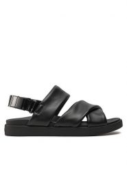 Calvin Klein Sandały Padded Criss Cross Sandal HM0HM01482 Czarny. Czarne sandały CALVIN KLEIN, ze skóry, bez zapięcia. Za 469.99 zł.