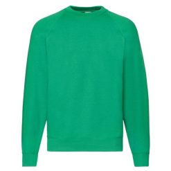 Klasyczna Bluza Raglanowa Unisex Dla Dorosłych. Zielone bluzy Fruit of the Loom, m, bez wzorów, bez kaptura. Za 79.99 zł.