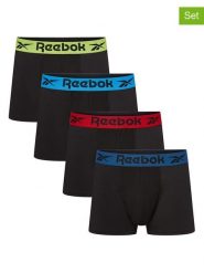 Reebok Bokserki (4 pary) w kolorze czarnym rozmiar: L. Czarne bokserki Reebok, l, bez wzorów. Za 122.67 zł.