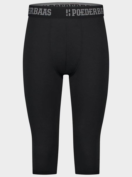 Legginsy termoaktywne męskie Poederbaas 3/4 Lekkie. Czarne bielizna termoaktywna POEDERBAAS, na zimę, m, bez wzorów, z materiału, bez ramiączek, narciarskie. Za 199.42 zł.