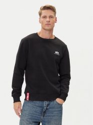 Alpha Industries Bluza Basic 188307 Czarny Regular Fit. Czarne bluzy Alpha Industries, m, bez wzorów, z bawełny, bez kaptura. Za 169.99 zł.