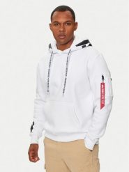 Alpha Industries Bluza 126803 Biały Regular Fit. Białe bluzy Alpha Industries, m, bez wzorów, z bawełny, bez kaptura. Za 399.99 zł.