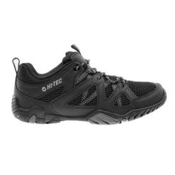 Buty trekkingowe męskie Hi-Tec Rango - czarno-szare, Rozmiar buta 46. Czarne buty trekkingowe Hi-tec, na lato, bez wzorów, bez zapięcia. W wyprzedaży za 164.99 zł.