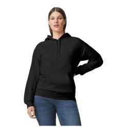 Bluza Z Kapturem Dla Dorosłych Unisex Softstyle Fleece Midweight. Czarne bluzy GILDAN, m, bez wzorów, z kapturem. Za 112.99 zł.