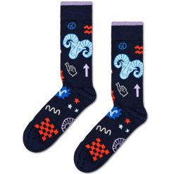 Skarpety Happy Socks Aries Kolor Niebieski. Niebieskie skarpety Happy Socks, bez wzorów. Za 68.20 zł.