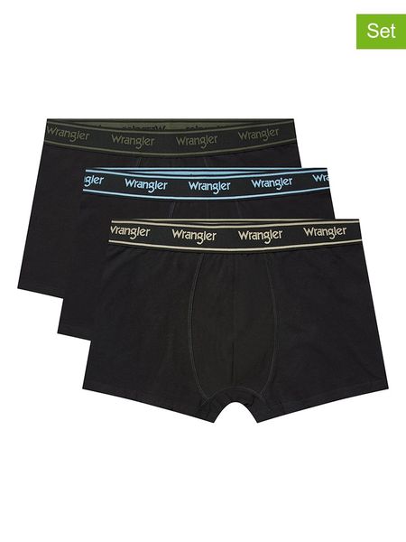 Wrangler Bokserki (3 pary) "Odwin" w kolorze czarnym rozmiar: XL. Czarne bokserki Wrangler, xl, bez wzorów. Za 70.24 zł.