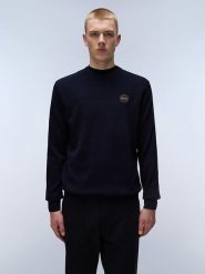 Napapijri Sweter "Derri" w kolorze granatowym rozmiar: L. Niebieskie swetry nierozpinane Napapijri, l, bez wzorów, z bawełny, bez kołnierzyka, bez ramiączek. Za 181.33 zł.