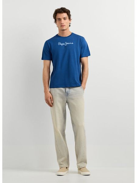 Pepe Jeans Koszulka "Eggo" w kolorze niebieskim rozmiar: M. Niebieskie bezrękawniki Pepe Jeans, m, bez wzorów, z bawełny, bez kołnierzyka, bez ramiączek. Za 74.46 zł.