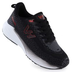 Półbuty sportowe męskie lekkie czarne Vanhorn YW27308BK2. Czarne eleganckie półbuty Vanhorn, bez wzorów, z tkaniny, bez obcasa, bez zapięcia. Za 149.99 zł.