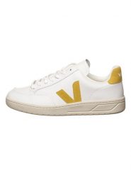Veja Skórzane sneakersy "V 12" w kolorze biało-żółtym rozmiar: 40. Białe buty sportowe casual Veja, bez wzorów, bez zapięcia. Za 483.17 zł.