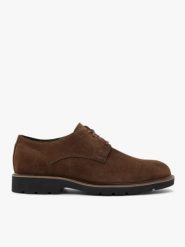 Brązowe casualowe półbuty. Brązowe eleganckie półbuty Brawo sp. z o.o., bez wzorów, ze skóry, bez obcasa, bez zapięcia. Za 479.99 zł.