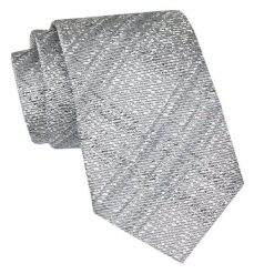 Klasyczny Krawat Męski - ALTIES - Popielaty. Szare krawaty i muchy Alties, bez wzorów, z tkaniny. Za 49.00 zł.