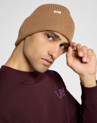 LEE RIBBED BEANIE MĘSKA CZAPKA ZIMOWA CIEPŁA CLOVE GREEN 112358302 LW81016312. Zielone czapki zimowe Lee, bez wzorów. Za 79.99 zł.