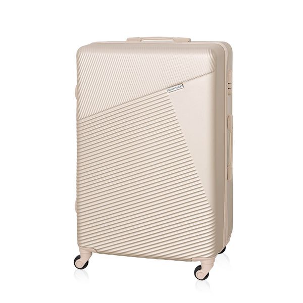 Walizka podróżna BETLEWSKI BWA-053 L BEŻOWY. Brązowe walizki Betlewski, bez wzorów, z materiału. Za 329.99 zł.