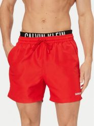 Calvin Klein Swimwear Szorty kąpielowe LV00N61015 Czerwony ciemny Regular Fit. Czerwone kąpielówki Calvin Klein Swimwear, m, bez wzorów, z syntetyku. Za 299.99 zł.