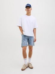 Jack & Jones Szorty dżinsowe w kolorze błękitnym rozmiar: S. Niebieskie szorty Jack & Jones, s, z aplikacjami, z jeansu, klasyczne. Za 74.81 zł.