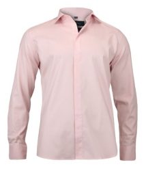 Stylowa Koszula Męska - 100% BAWEŁNA - Slim Fit, Kryta Plisa, Różowa. Czerwone koszule Chiao, m, bez wzorów, z bawełny, bez kołnierzyka, bez ramiączek. Za 169.00 zł.