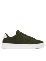 Tommy Hilfiger Sneakersy Th Court Core Suede FM0FM05716 Zielony. Zielone buty sportowe casual Tommy Hilfiger, bez wzorów, ze skóry, bez zapięcia. Za 409.99 zł.