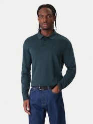 Calvin Klein Polo LV040EM909 Zielony Regular Fit. Zielone koszulki polo CALVIN KLEIN, m, bez wzorów, z bawełny, bez kołnierzyka, bez ramiączek. Za 369.99 zł.