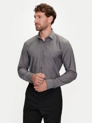 Calvin Klein Koszula K10K113165 Szary Slim Fit. Szare koszule CALVIN KLEIN, m, bez wzorów, z bawełny, bez kołnierzyka, bez ramiączek. Za 419.99 zł.