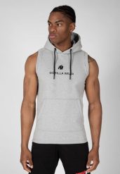 Lincoln Bluza z kapturem bez rękawów - Szary. Szare bluzy z kapturem GORILLA WEAR, s, bez wzorów, z bawełny, z kapturem. Za 250.50 zł.