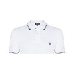 Koszulka polo w kolorze biało-granatowym. Koszulki polo marki Felix Hardy. W wyprzedaży za 89.95 zł.