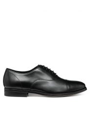 Geox Półbuty U Rezzonico U558QB 00043 C9999 Czarny. Czarne eleganckie półbuty Geox, bez wzorów, ze skóry, bez obcasa, bez zapięcia. Za 529.99 zł.