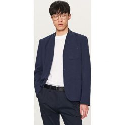 Marynarka ze stójką slim fit - Granatowy. Marynarki marki Reserved. W wyprzedaży za 59.99 zł.