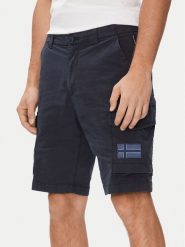 Napapijri Szorty materiałowe N-Horton NP0A4HOS Granatowy Regular Fit. Niebieskie szorty Napapijri, m, bez wzorów, z bawełny. Za 349.99 zł.
