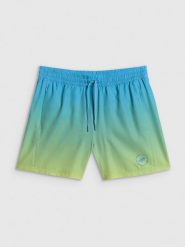 4F Spodenki plażowe boardshorty męskie - niebieskie L. Niebieskie szorty 4F, l, bez wzorów, z materiału. Za 99.99 zł.