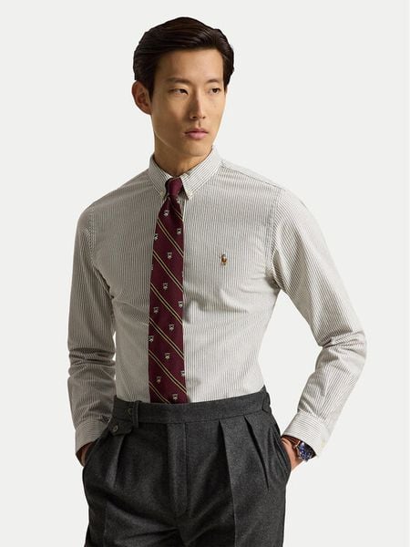 Polo Ralph Lauren Koszula 710953704503 Beżowy jasny Custom Fit. Brązowe koszule Polo Ralph Lauren, m, bez wzorów, z bawełny, bez kołnierzyka, bez ramiączek. Za 729.99 zł.