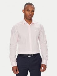 Tommy Hilfiger Koszula MW0MW38347 Różowy Slim Fit. Czerwone koszule Tommy Hilfiger, m, bez wzorów, z bawełny, bez kołnierzyka, bez ramiączek. Za 389.99 zł.