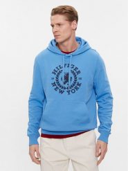 Tommy Hilfiger Bluza Big Icon MW0MW33650 Niebieski Regular Fit. Niebieskie bluzy Tommy Hilfiger, l, bez wzorów, z bawełny, bez kaptura. Za 559.99 zł.