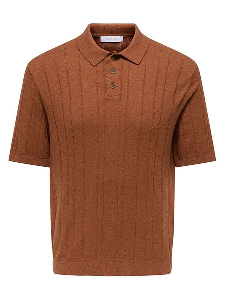 ONLY & SONS Koszulka polo "Onssofus" w kolorze jasnobrązowym rozmiar: S. Brązowe koszulki polo Only & Sons, s, bez wzorów, bez kołnierzyka, bez ramiączek. Za 70.08 zł.