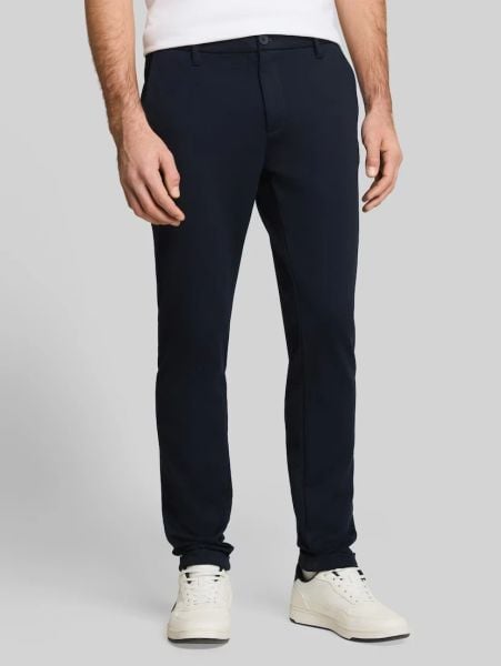 Męskie Spodnie Materiałowe Tom Tailor Jersey Slim Chino Sky Captain Blue 1044853 10668. Niebieskie eleganckie spodnie Tom Tailor, l, bez wzorów, z jersey. Za 169.99 zł.