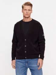 Calvin Klein Jeans Kardigan Badge Skater J30J324327 Czarny Relaxed Fit. Czarne swetry rozpinane Calvin Klein Jeans, m, bez wzorów, z bawełny, bez kołnierzyka, bez ramiączek. Za 339.99 zł.