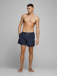 Jack & Jones Szorty kąpielowe "Aruba" w kolorze granatowym rozmiar: M. Niebieskie kąpielówki Jack & Jones, m, bez wzorów, z materiału. Za 60.99 zł.