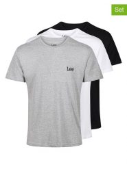 LEE Underwear Koszulki (3 szt.) "Arlen" w kolorze czarnym, białym i szarym rozmiar: M. Białe bezrękawniki LEE Underwear, m, bez wzorów, z bawełny, bez kołnierzyka, bez ramiączek. Za 92.21 zł.