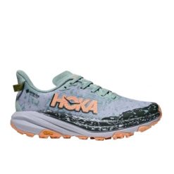 Hoka One One Speedgoat 6 Gore-Tex Jade Ash Grey. Szare buty do biegania HOKA, bez wzorów, z gore-texu, bez zapięcia, do biegania, gore-tex. Za 1,088.00 zł.