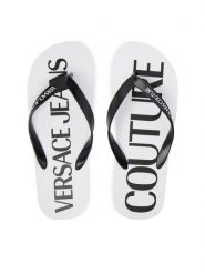 Versace Jeans Couture Japonki 80YA3SQ7 ZSS81 Biały. Białe japonki Versace Jeans Couture, bez wzorów, z jeansu. Za 249.99 zł.