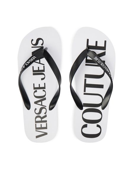 Versace Jeans Couture Japonki 80YA3SQ7 ZSS81 Biały. Białe japonki Versace Jeans Couture, bez wzorów, z jeansu. Za 249.99 zł.