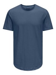 ONLY & SONS Koszulka "Benne" w kolorze granatowym rozmiar: L. Niebieskie bezrękawniki Only & Sons, l, bez wzorów, z bawełny, bez kołnierzyka, bez ramiączek. Za 48.39 zł.