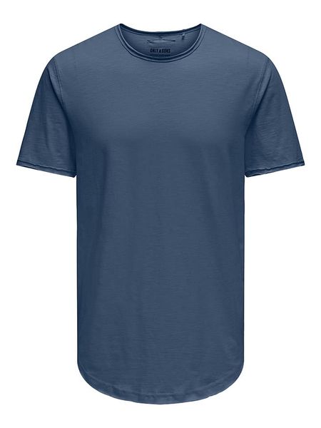 ONLY & SONS Koszulka "Benne" w kolorze granatowym rozmiar: S. Niebieskie bezrękawniki Only & Sons, s, bez wzorów, z bawełny, bez kołnierzyka, bez ramiączek. Za 41.39 zł.