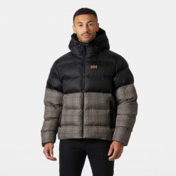 Kurtka puchowa Helly Hansen Oslo Graphic Puffy. Brązowe kurtki Helly Hansen, m, bez wzorów, z puchu, bez kaptura. W wyprzedaży za 1,178.00 zł.