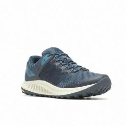 Buty do biegania męskie Merrell Nova 3 Gtx. Niebieskie buty do biegania Merrell, bez wzorów, z materiału, bez zapięcia, do biegania. Za 905.00 zł.