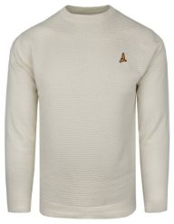 Bawełniany Sweter U-Neck – Brave Soul - Ecru. Swetry rozpinane Brave Soul, na jesień, m, bez wzorów, z bawełny, bez kołnierzyka, bez ramiączek. Za 119.00 zł.