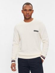 Tommy Hilfiger Sweter Global Stripe Crew Nk MW0MW33502 Écru Regular Fit. Swetry rozpinane Tommy Hilfiger, m, bez wzorów, z bawełny, bez kołnierzyka, bez ramiączek. Za 769.99 zł.