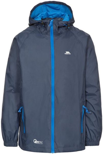 Trespass Qikpac kurtka przeciwdeszczowa unisex - pakowana, Navy. Niebieskie kurtki 2117 OF SWEDEN, m, bez wzorów, z poliamidu. Za 157.25 zł.